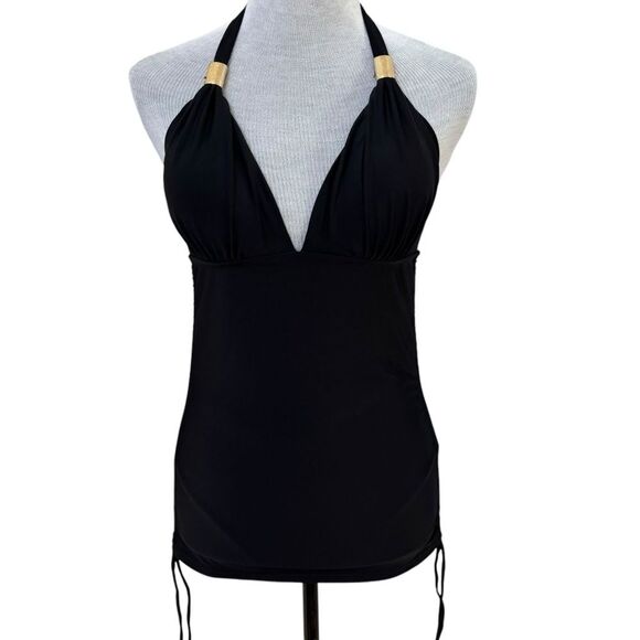 Black Tankini Swimsuit Adjustable Sides Small - Picture 1 of 9